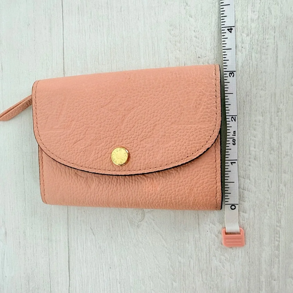 Louis Vuitton Rosalie Coin Purse Peach Pink Monogram Empreinte Leather Wallet
